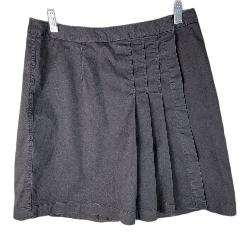 Rafaella Skort Black 6 Front Pleat Cotton Preppy Stretch Workwear